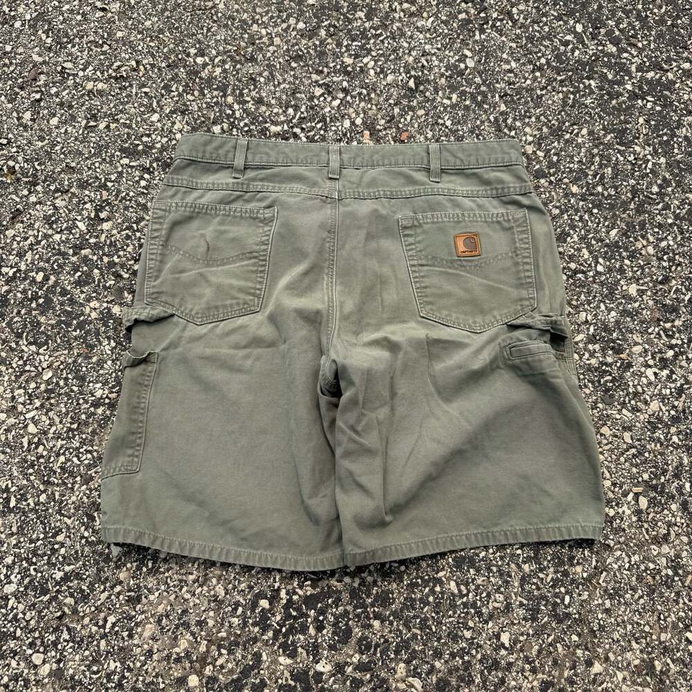 Carhartt B25 Moss Green Washed Duck Carpenter Work Shorts